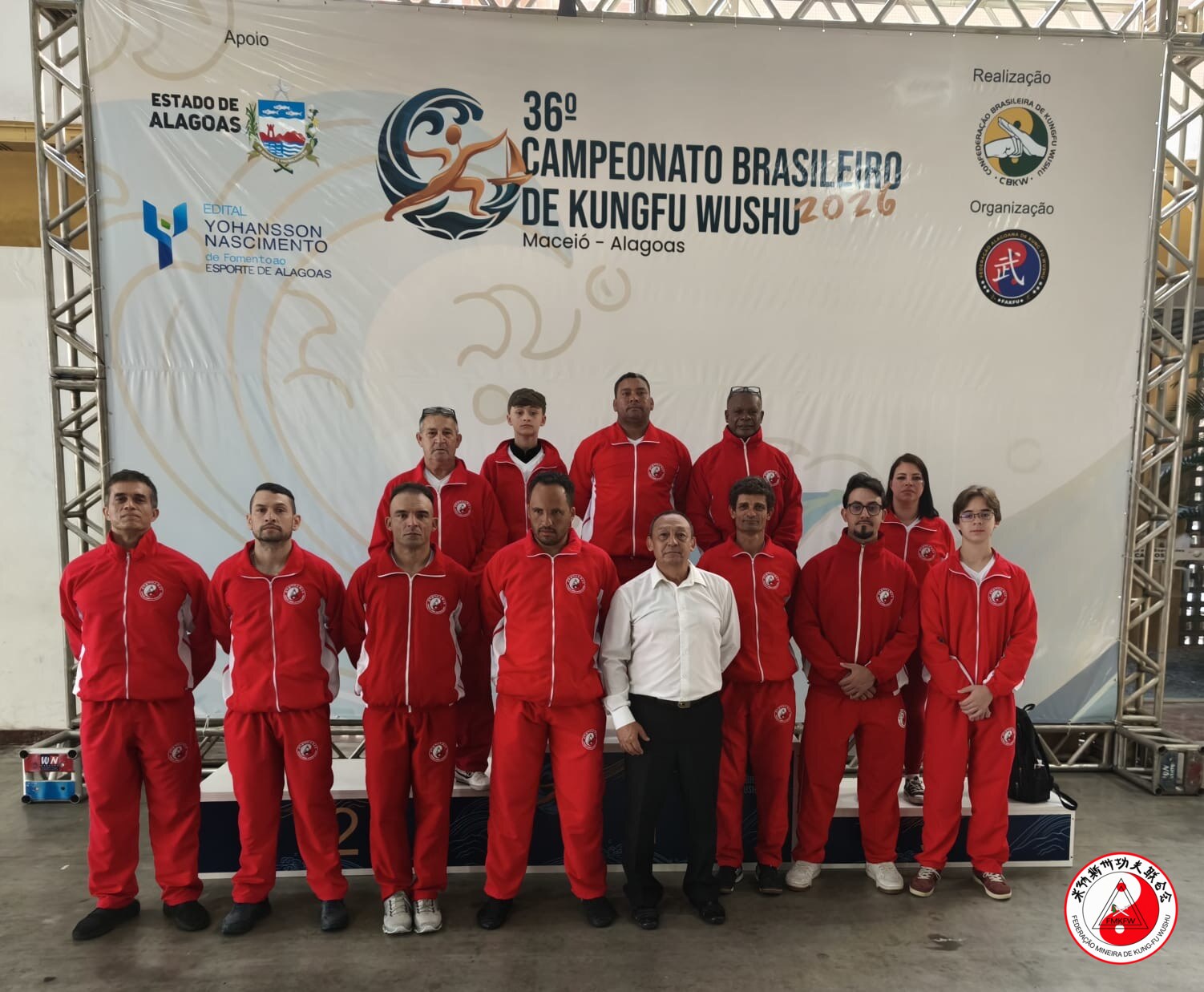 Integrantes da delegação mineira no 36º Campeonato Brasileiro de Kungfu Wushu