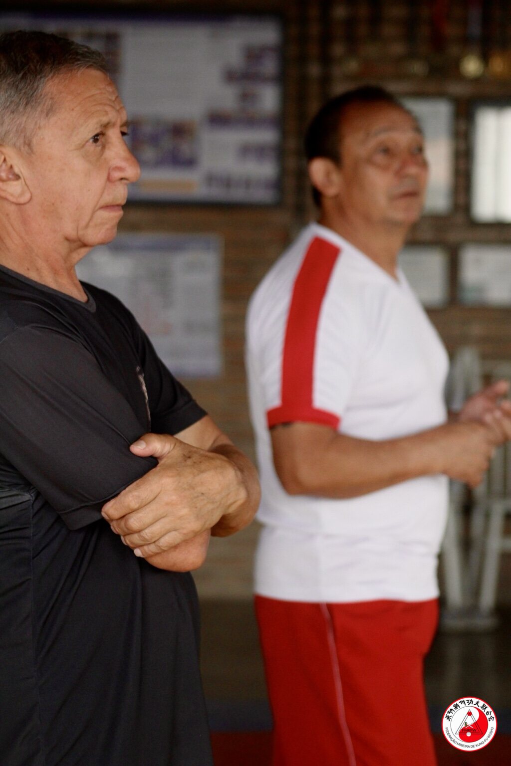 Professores acompanhando o Treino de Taolu